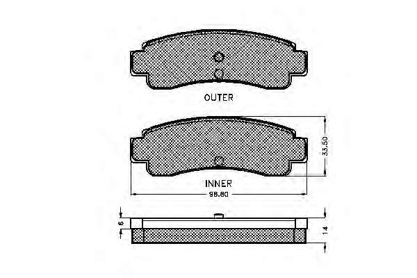 Комплект тормозных колодок, дисковый тормоз