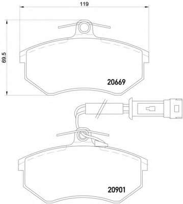 Комплект тормозных колодок, дисковый тормоз