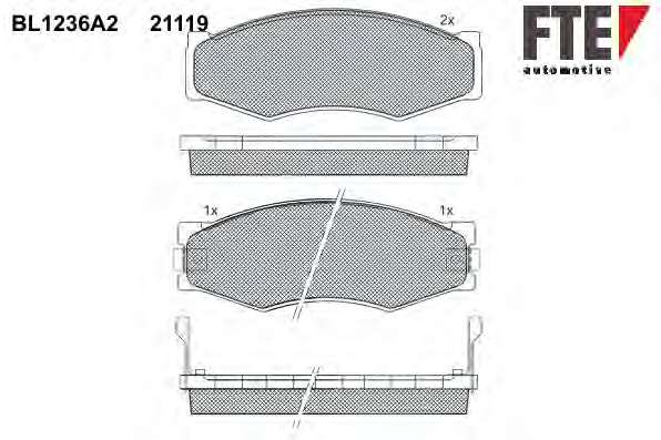 Комплект тормозных колодок, дисковый тормоз