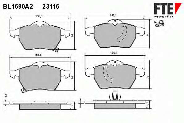 Комплект тормозных колодок, дисковый тормоз