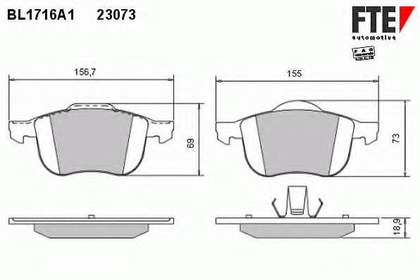 Комплект тормозных колодок, дисковый тормоз