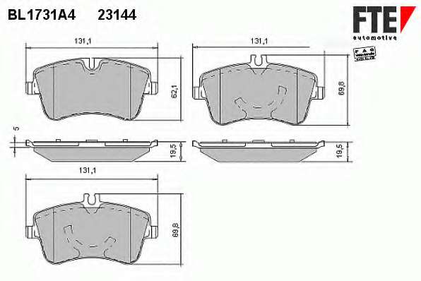 Комплект тормозных колодок, дисковый тормоз