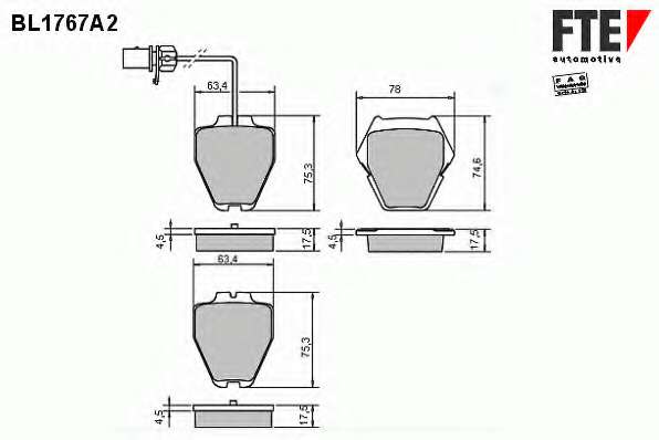 Комплект тормозных колодок, дисковый тормоз