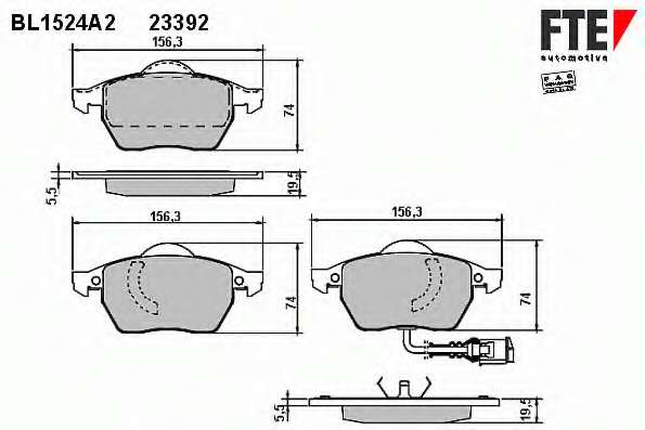Комплект тормозных колодок, дисковый тормоз