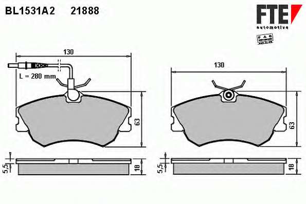 Комплект тормозных колодок, дисковый тормоз