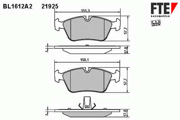 Комплект тормозных колодок, дисковый тормоз