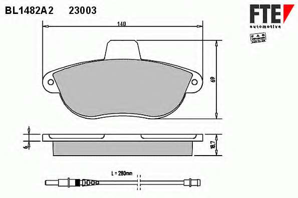 Комплект тормозных колодок, дисковый тормоз