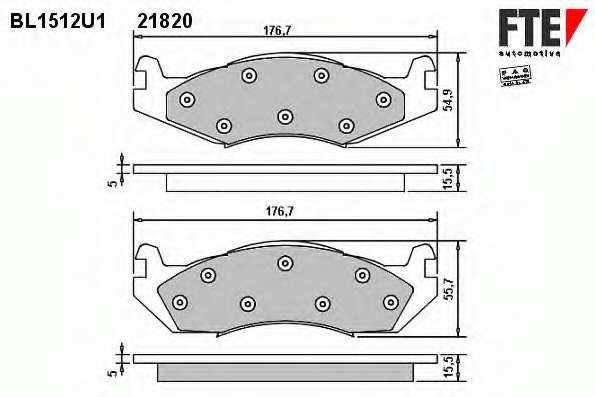 Комплект тормозных колодок, дисковый тормоз