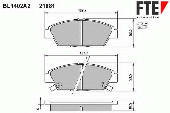 Комплект тормозных колодок, дисковый тормоз