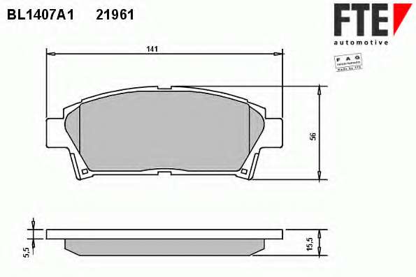 Комплект тормозных колодок, дисковый тормоз