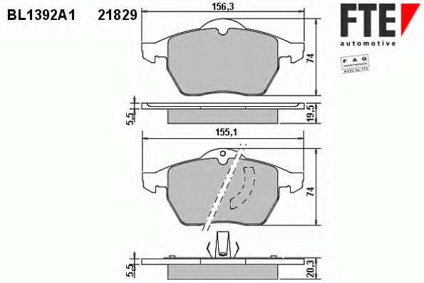 Комплект тормозных колодок, дисковый тормоз
