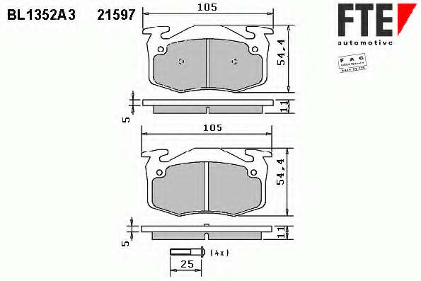 Комплект тормозных колодок, дисковый тормоз