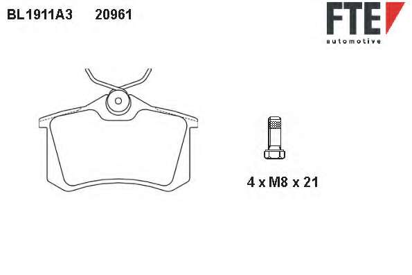 Комплект тормозных колодок, дисковый тормоз
