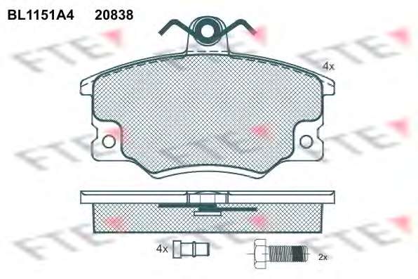 Комплект тормозных колодок, дисковый тормоз