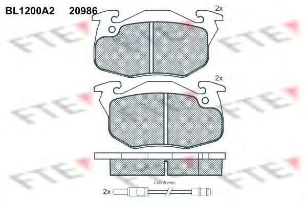 Комплект тормозных колодок, дисковый тормоз