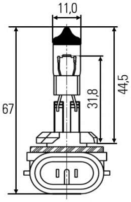 Автолампа  H27W/2 Standard 12V 27W PGJ13