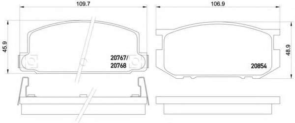 Комплект тормозных колодок, дисковый тормоз