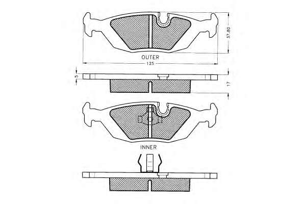 Комплект тормозных колодок, дисковый тормоз