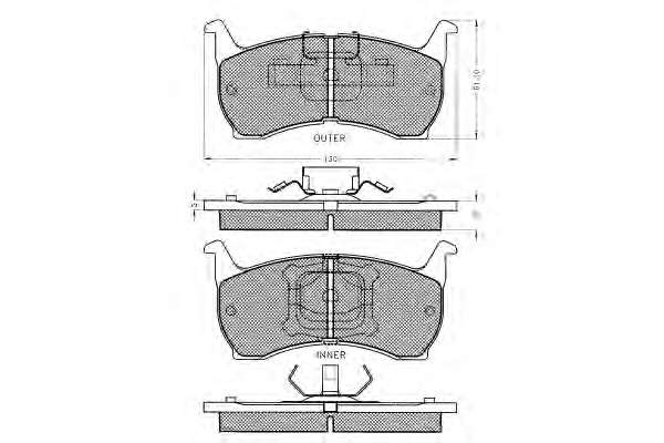 Комплект тормозных колодок, дисковый тормоз