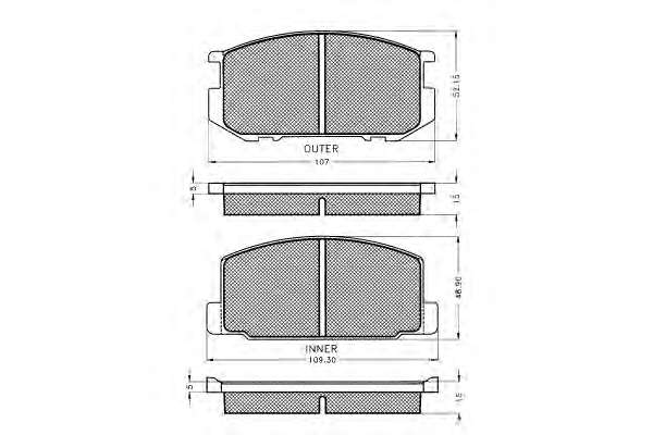 Комплект тормозных колодок, дисковый тормоз