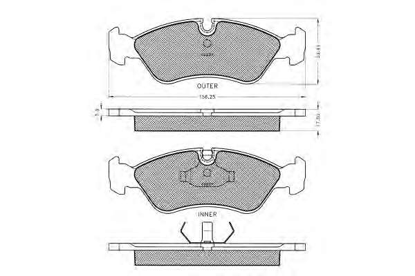 Комплект тормозных колодок, дисковый тормоз