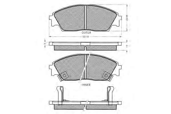 Комплект тормозных колодок, дисковый тормоз