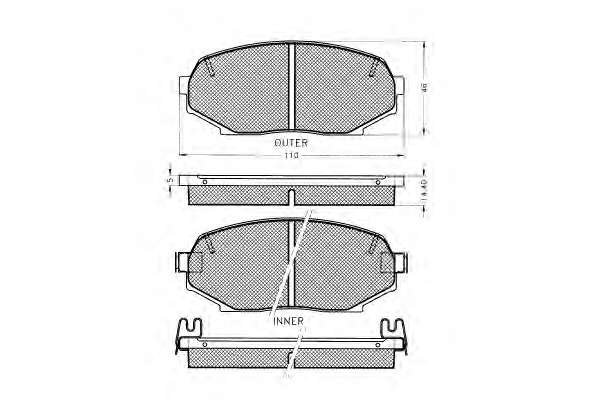 Комплект тормозных колодок, дисковый тормоз
