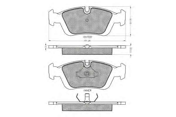 Комплект тормозных колодок, дисковый тормоз