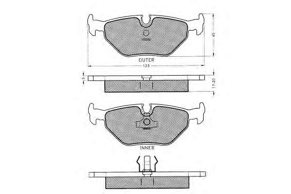 Комплект тормозных колодок, дисковый тормоз