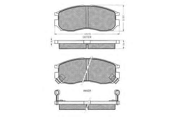Комплект тормозных колодок, дисковый тормоз