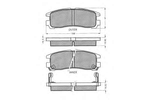 Комплект тормозных колодок, дисковый тормоз