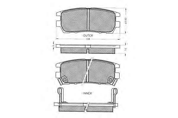 Комплект тормозных колодок, дисковый тормоз