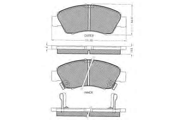 Комплект тормозных колодок, дисковый тормоз