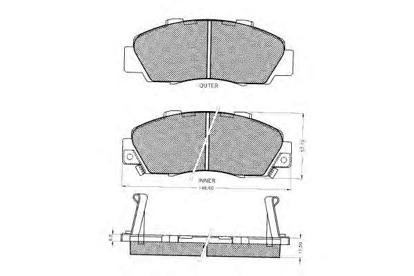 Комплект тормозных колодок, дисковый тормоз