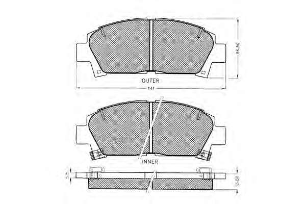 Комплект тормозных колодок, дисковый тормоз