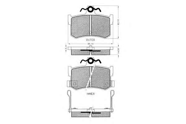 Комплект тормозных колодок, дисковый тормоз