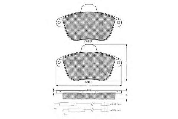 Комплект тормозных колодок, дисковый тормоз