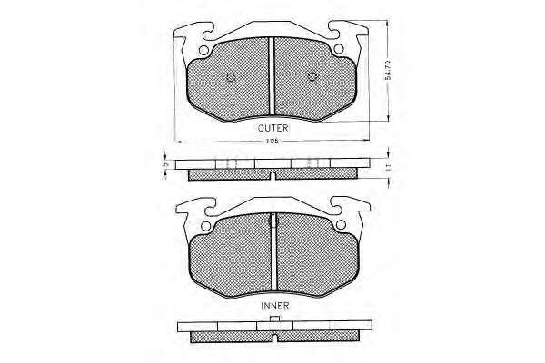 Комплект тормозных колодок, дисковый тормоз