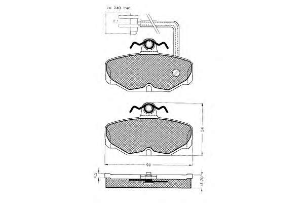 Комплект тормозных колодок, дисковый тормоз