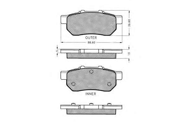 Комплект тормозных колодок, дисковый тормоз