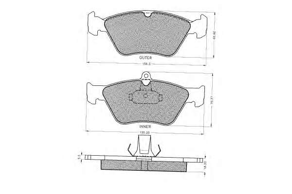 Комплект тормозных колодок, дисковый тормоз
