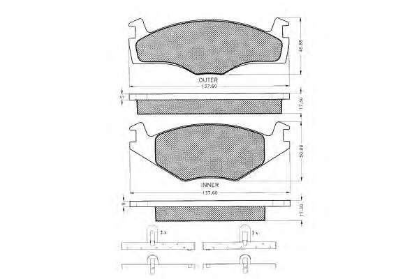 Комплект тормозных колодок, дисковый тормоз