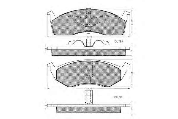 Комплект тормозных колодок, дисковый тормоз