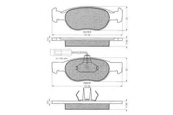 Комплект тормозных колодок, дисковый тормоз