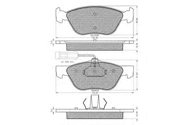 Комплект тормозных колодок, дисковый тормоз