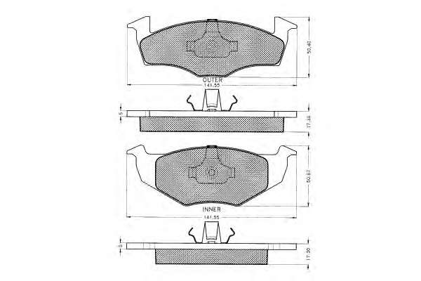 Комплект тормозных колодок, дисковый тормоз