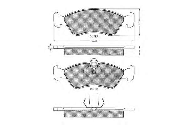 Комплект тормозных колодок, дисковый тормоз