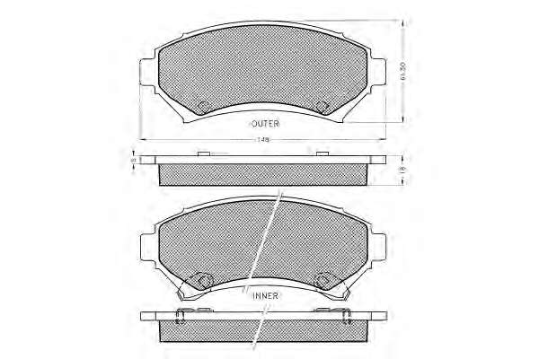 Комплект тормозных колодок, дисковый тормоз