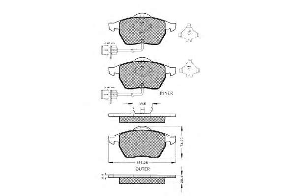Комплект тормозных колодок, дисковый тормоз