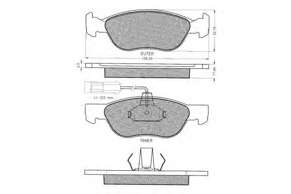 Комплект тормозных колодок, дисковый тормоз